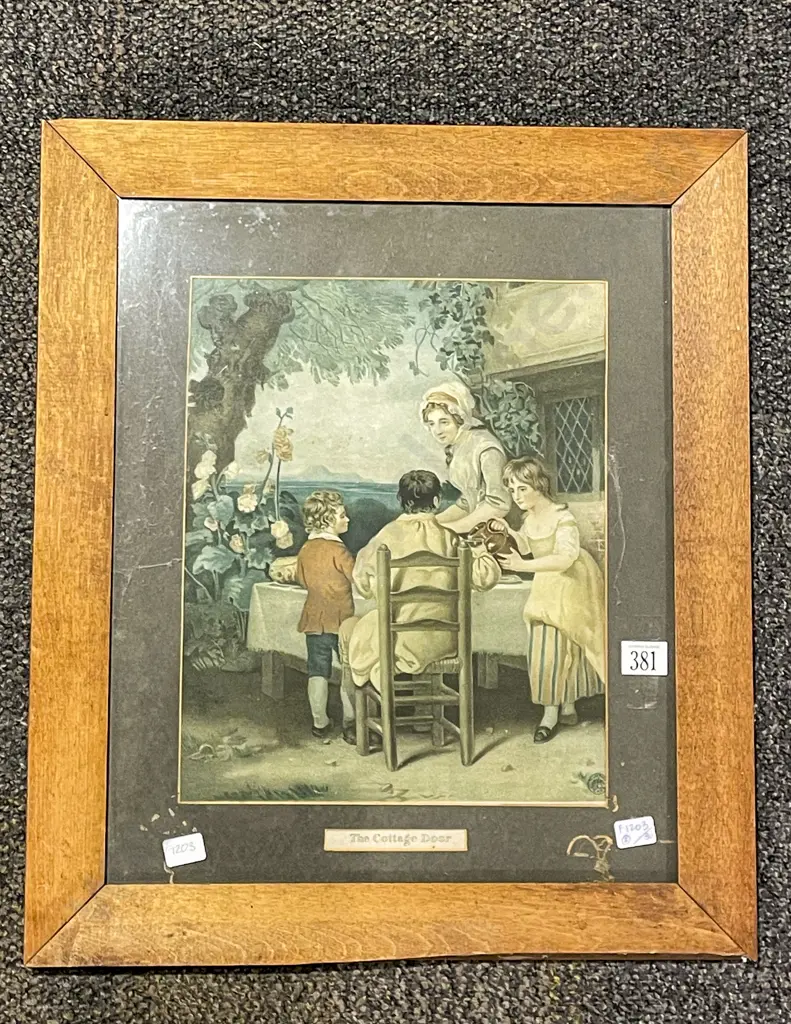 Two Late Victorian Prints in Oak Frames (a/f) Image 1++