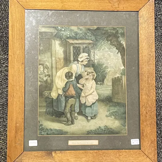 Two Late Victorian Prints in Oak Frames (a/f)
