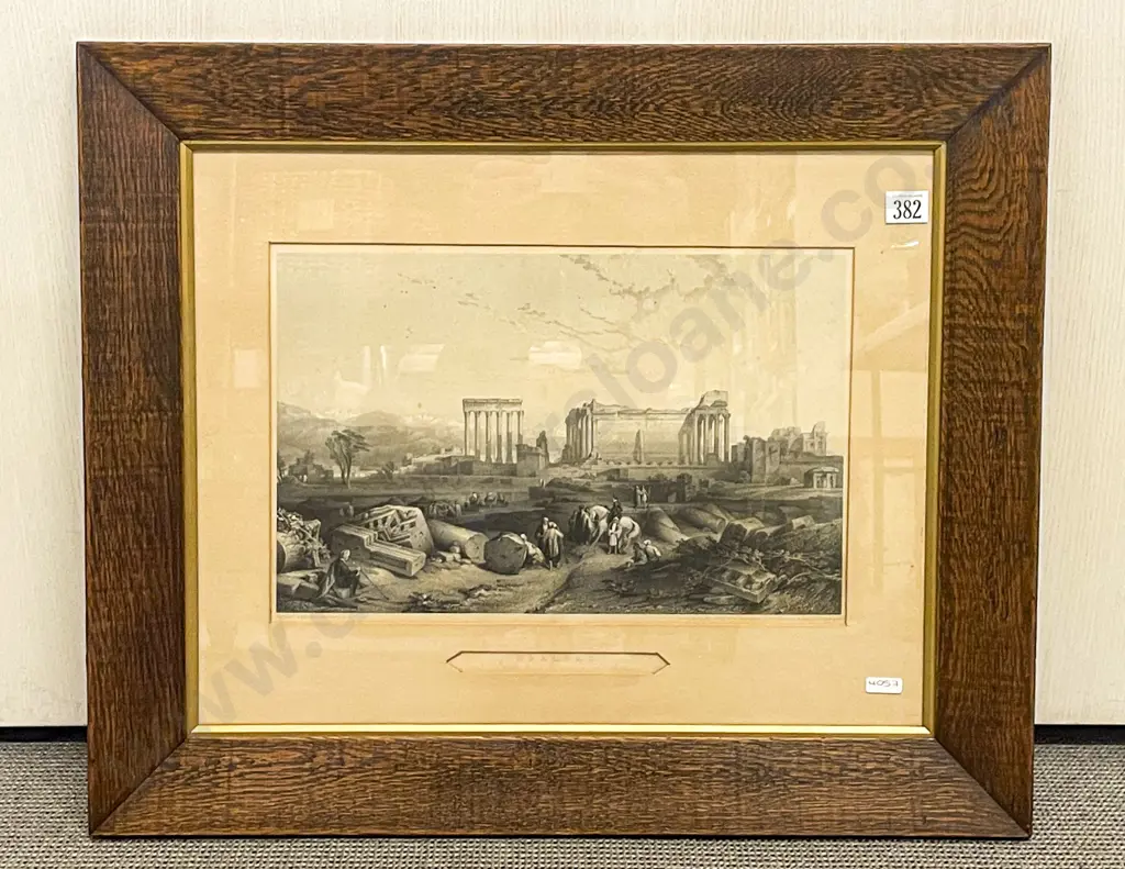 Oak Framed Historical Print "Baalbec" Image 1++