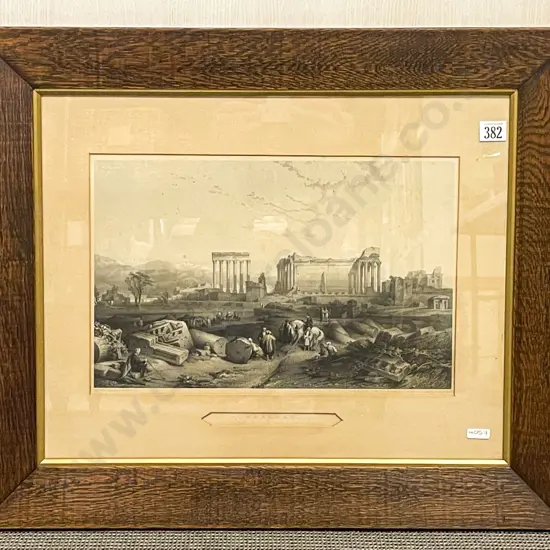 Oak Framed Historical Print "Baalbec"
