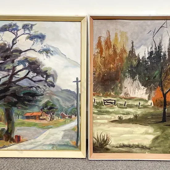 Four Framed Original Oil Works