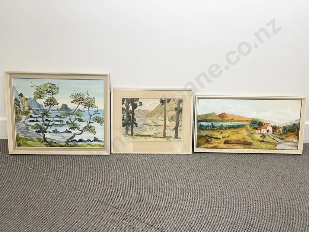Five Assorted Framed Original Art Works Image 1++