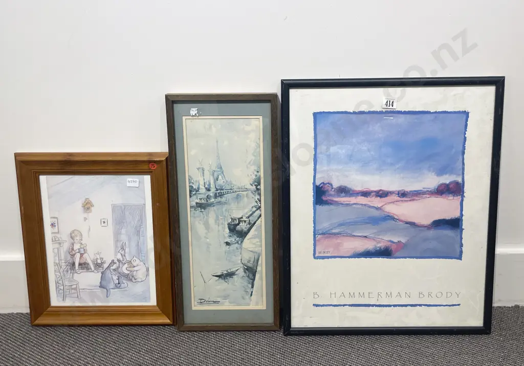 Five Assorted Framed Works Image 1++
