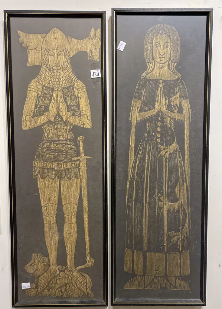 Pair of Brass Rubbings Image 1++