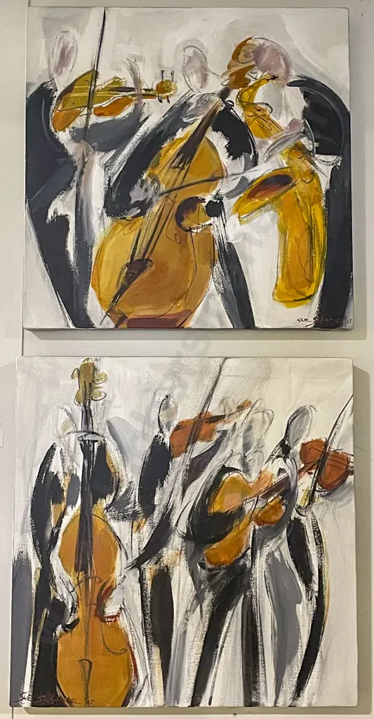 Three Original Oil on Canvas Works by Sue Schaare Image 1++