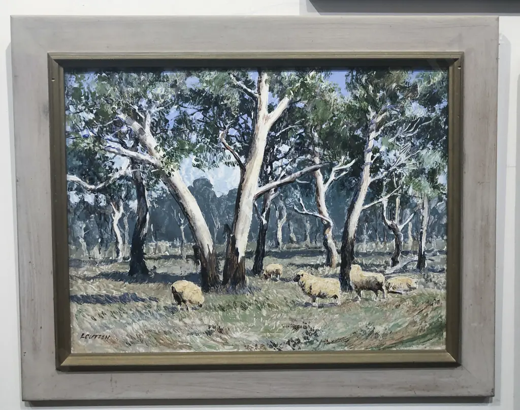 L.Cutten "White Gums Queensland" Oil on Board Image 1++