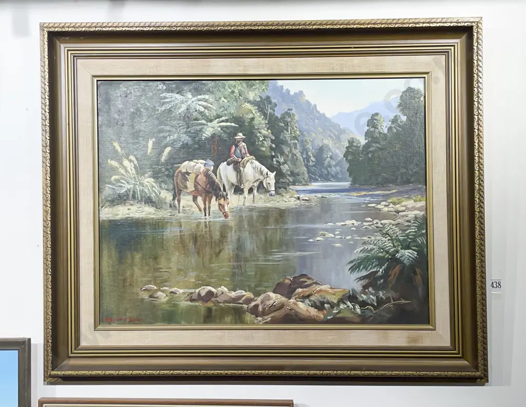 Ernest Papps "The Drinking Place" Oil on Board Image 1++