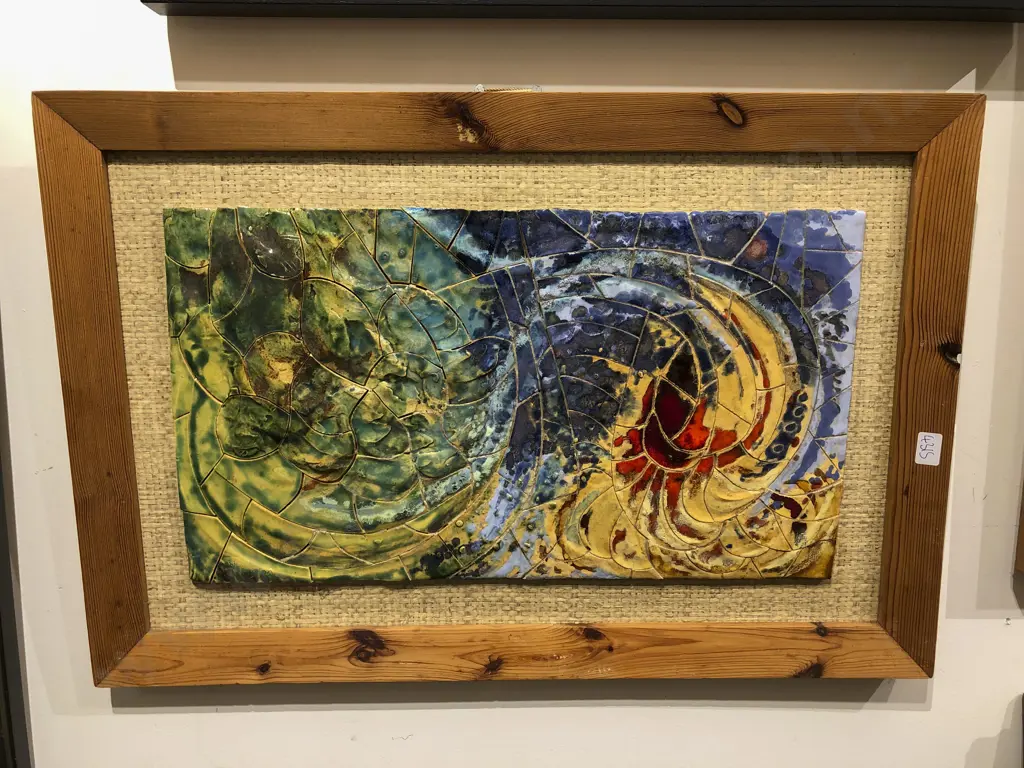 Ngaire L Ward "Fishy Fantasy" Framed Tile Work Image 1++