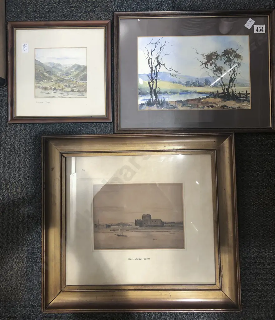 Basil Register Watercolour Landscape together with Two Others Image 1++