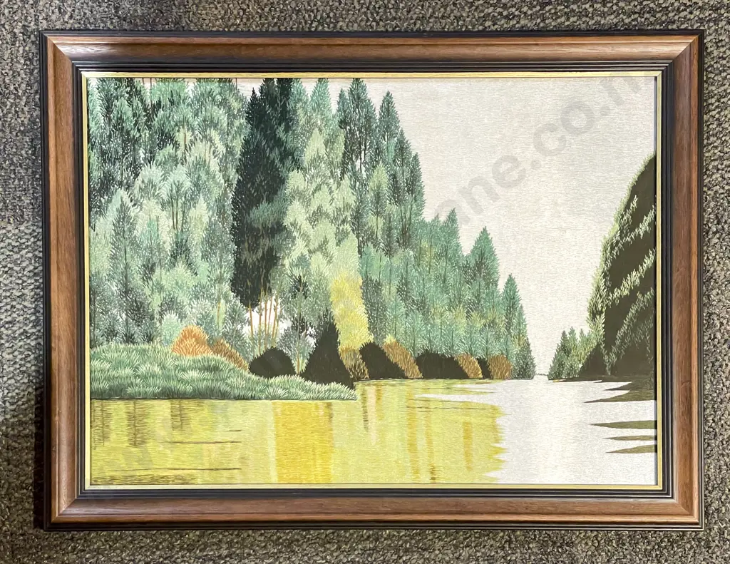 Three Assorted Needle Point Works together with Print Image 1++