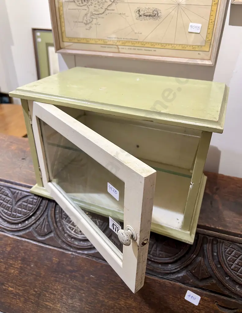 Small Painted Glazed Door Cabinet Image 1++