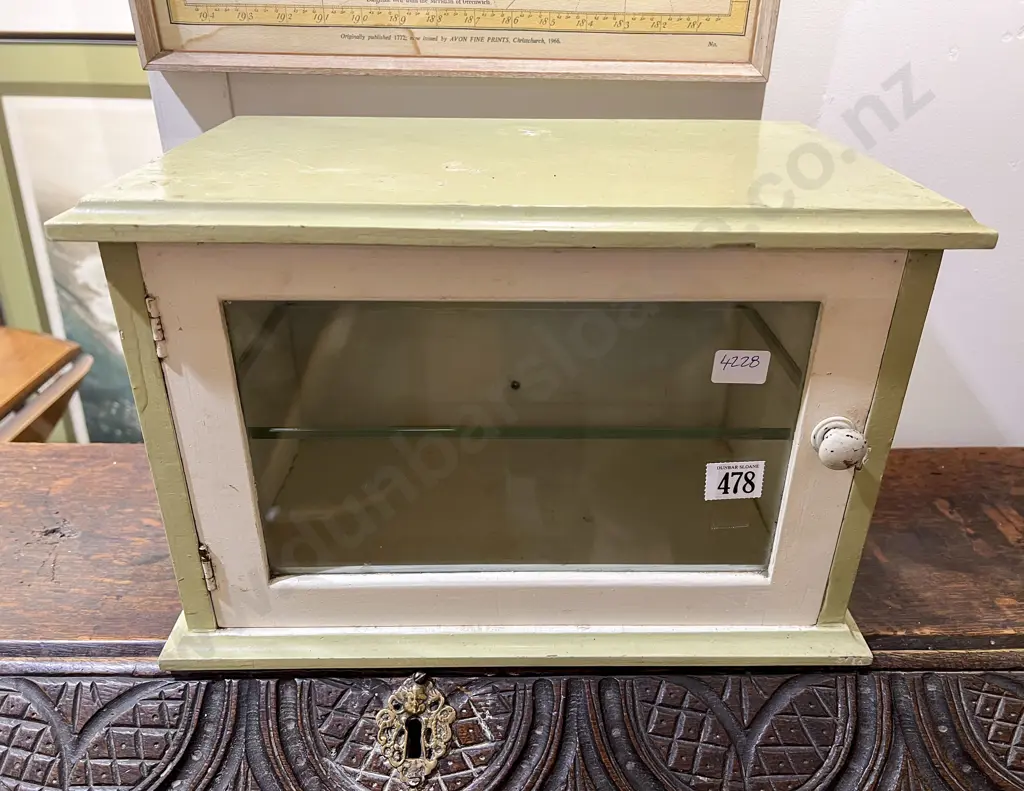 Small Painted Glazed Door Cabinet Image 1++
