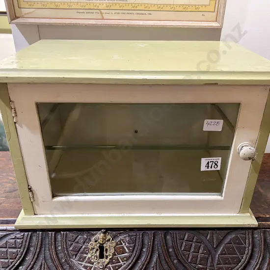 Small Painted Glazed Door Cabinet