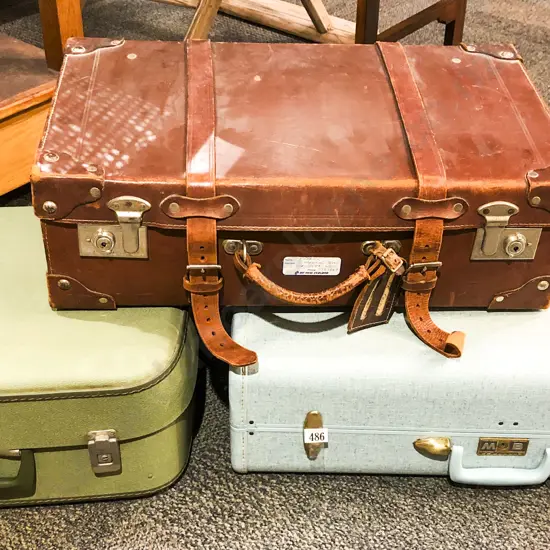 Leather Suitcase Together With Vintage Samsonite Suitcase