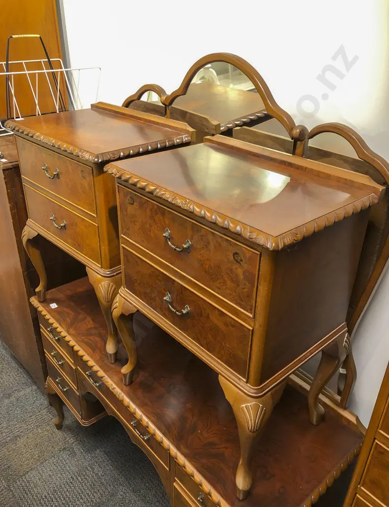 Repro Burr Walnut Five Piece Bedroom Suite Image 1++