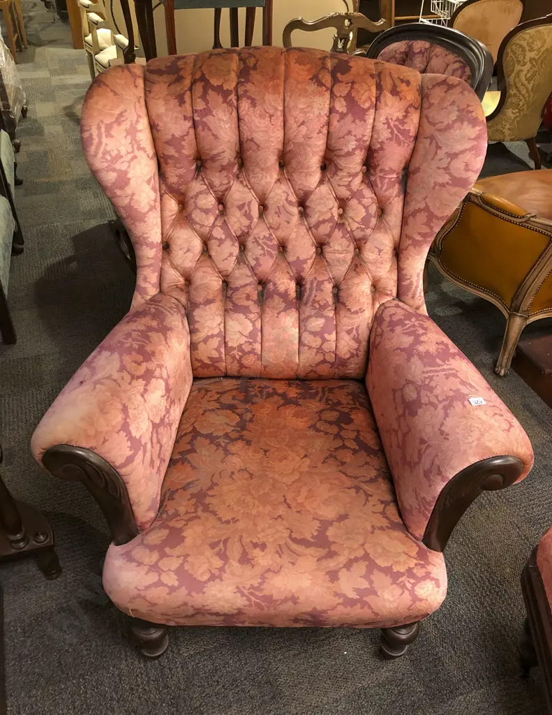 Vict. Style Wing Armchair Image 1++