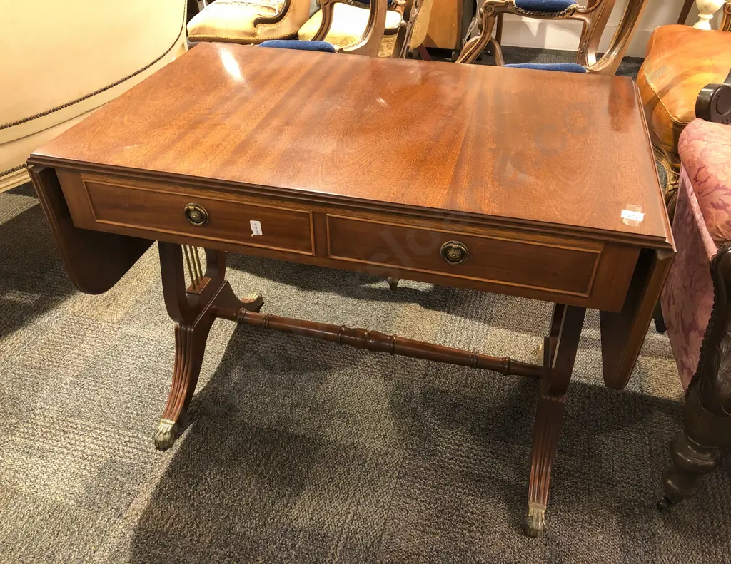 Regency Style Mahogany Sofa table Image 1++