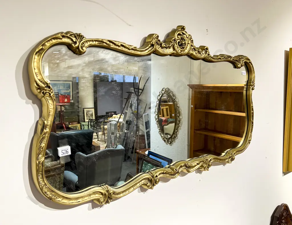 Gilt Framed Rectangular Wall Mirror Image 1++