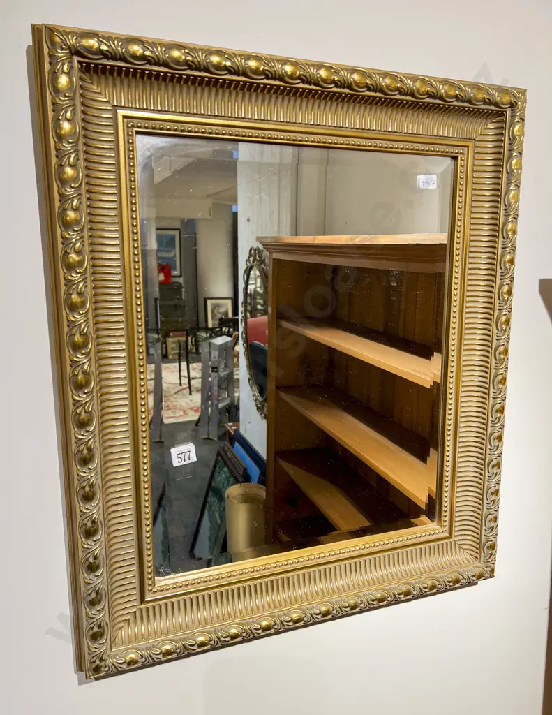 Modern Gilt Framed Bevelled Wall Mirror Image 1++