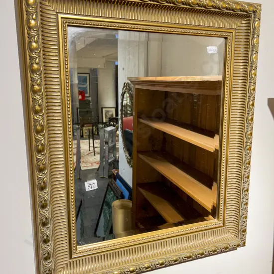 Modern Gilt Framed Bevelled Wall Mirror