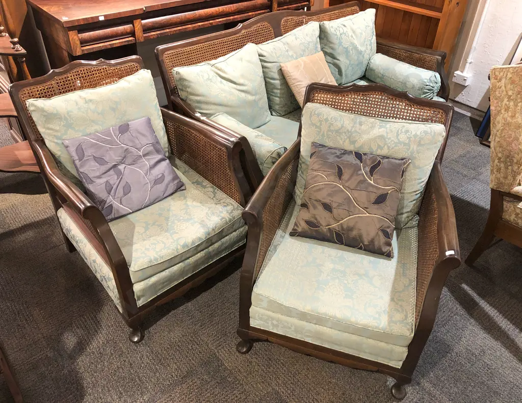Wycombe Cane Three Piece Lounge Suite Image 1++