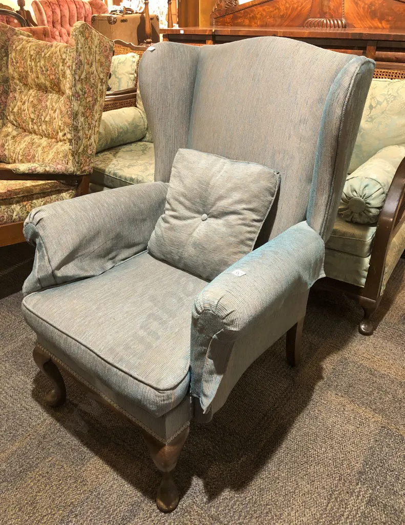 Modern Fabric Wing Armchair Image 1++