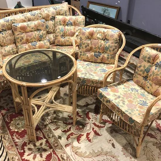 Wicker Four Piece Conservatory Suite