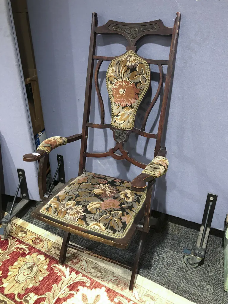 Edwardian Folding Open Elbow Chair Image 1++