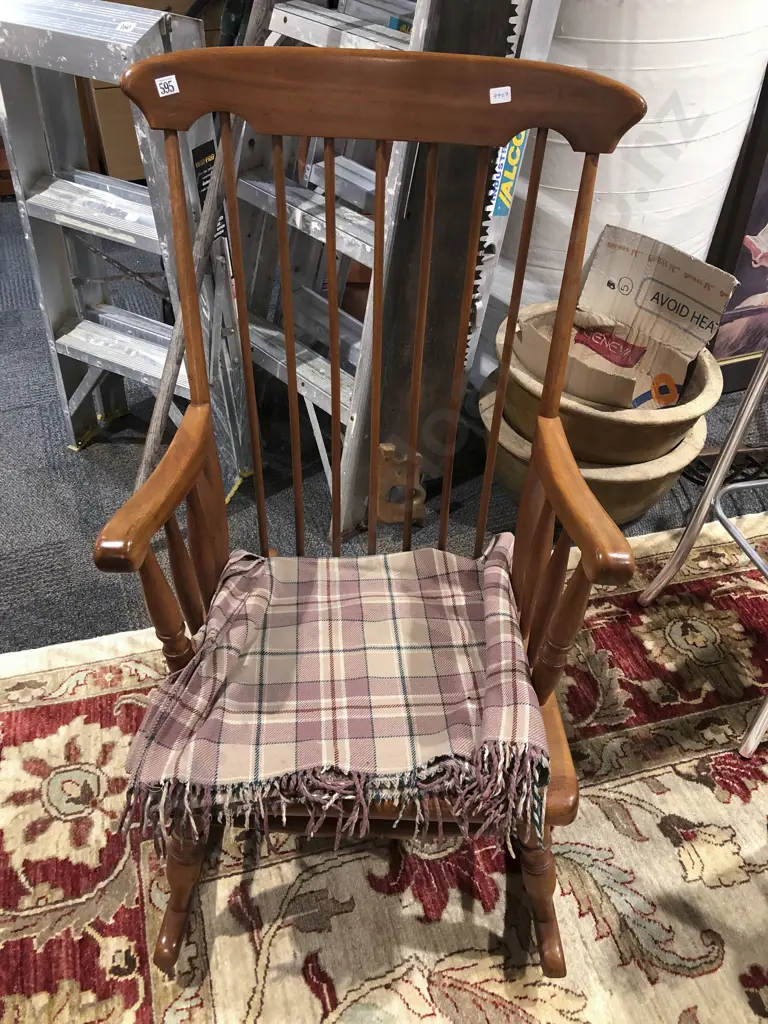 Stick Back Wooden Rocking Chair Image 1++
