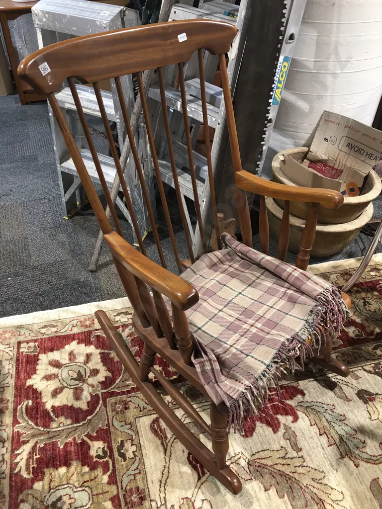 Stick Back Wooden Rocking Chair Image 1++