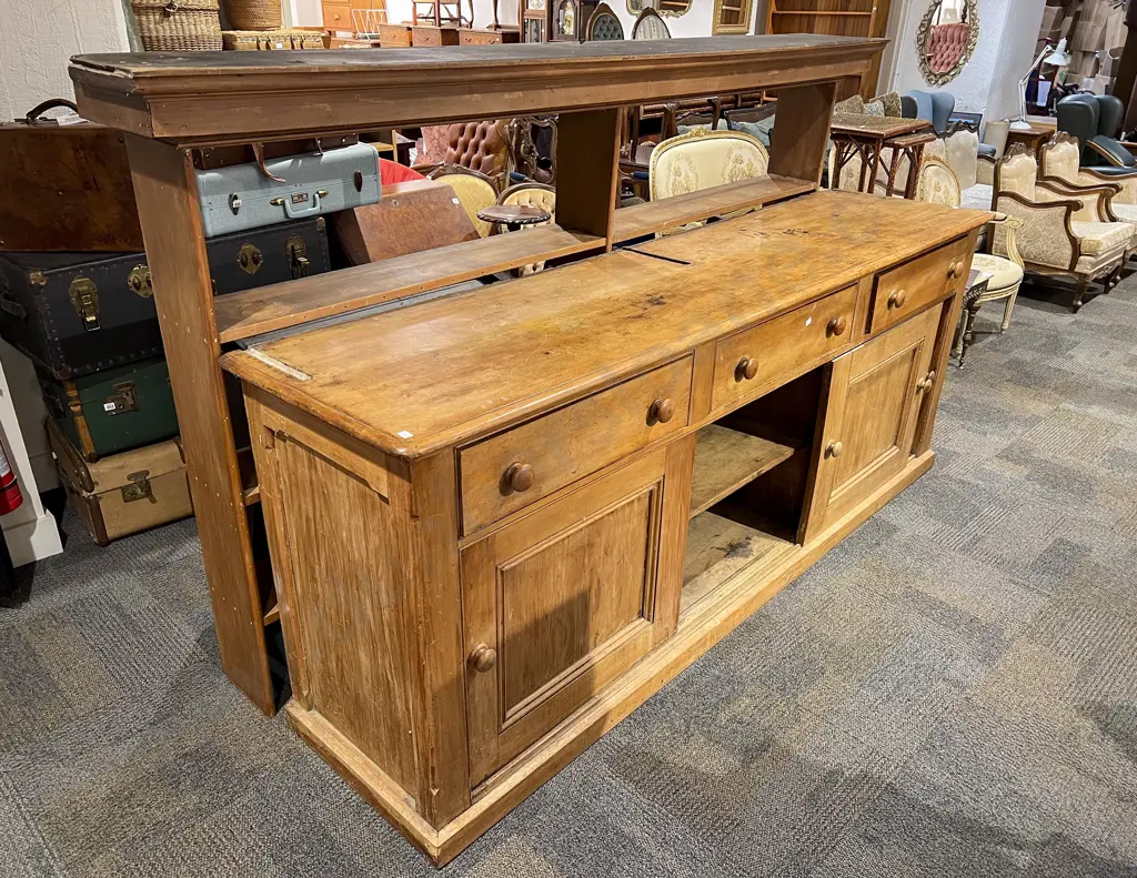 Large Victorian Pine Welsh Dresser Image 1++