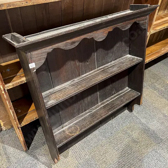 c19th Oak Hanging Plate Rack