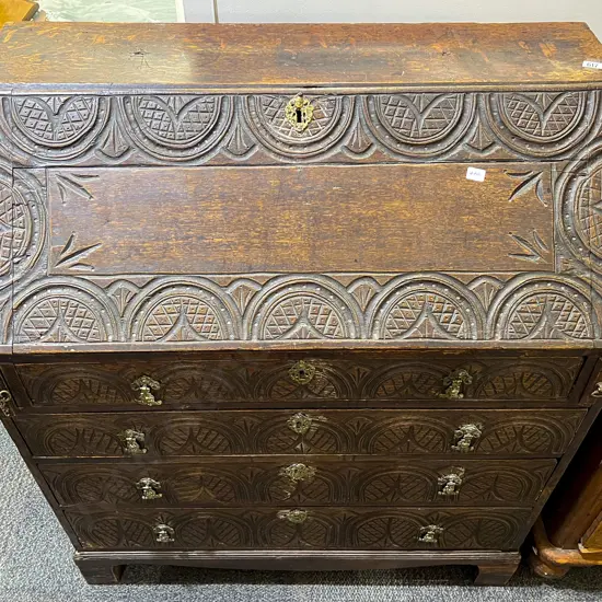 Geo III Oak Writing Bureau