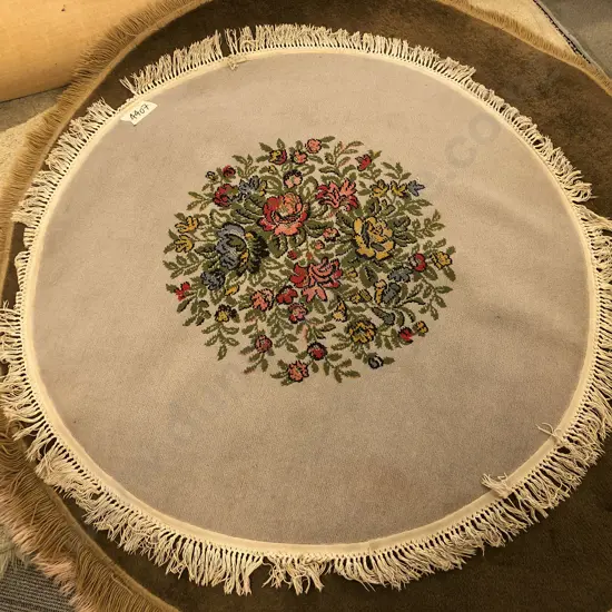 Circular Floor Rug together with Oval Floor Rug with Central Floral Design