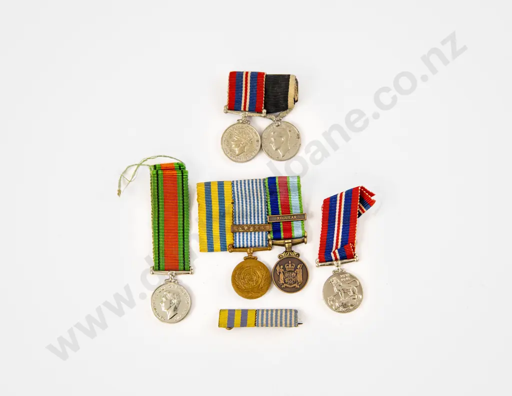 NZ Six Miniature Service Medals Image 1++