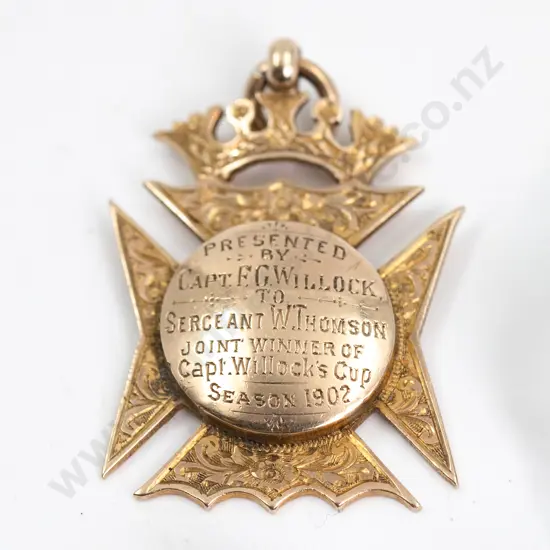 9ct Gold Military Presentation Medal
