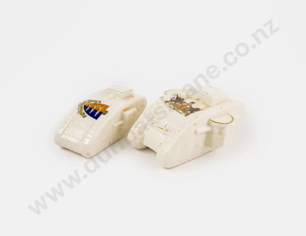 Two Crested Ware WWI Model of a Tanks Image 1++