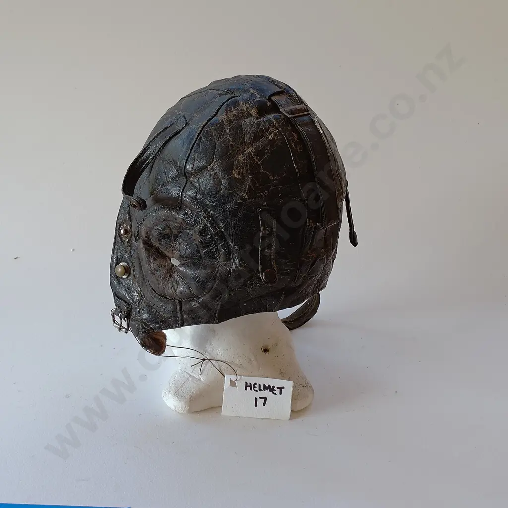 Two Military Leather and Canvas Air Crew Helmets Image 1++