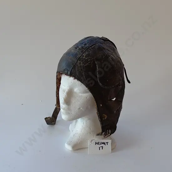 Two Military Leather and Canvas Air Crew Helmets