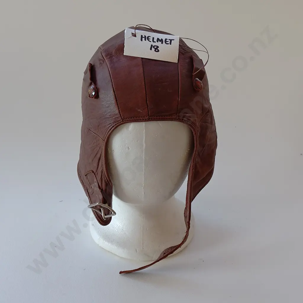 Two Military Leather and Canvas Air Crew Helmets Image 1++