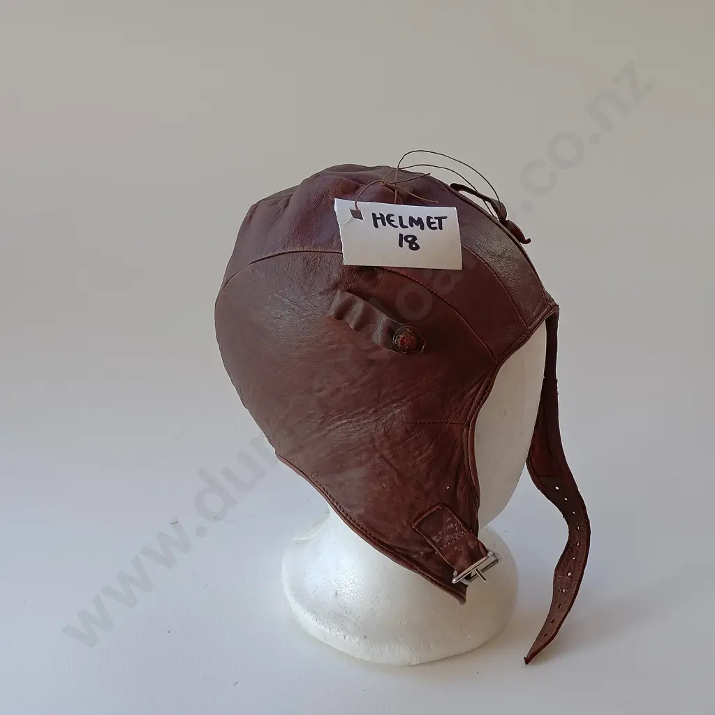 Two Military Leather and Canvas Air Crew Helmets Image 1++