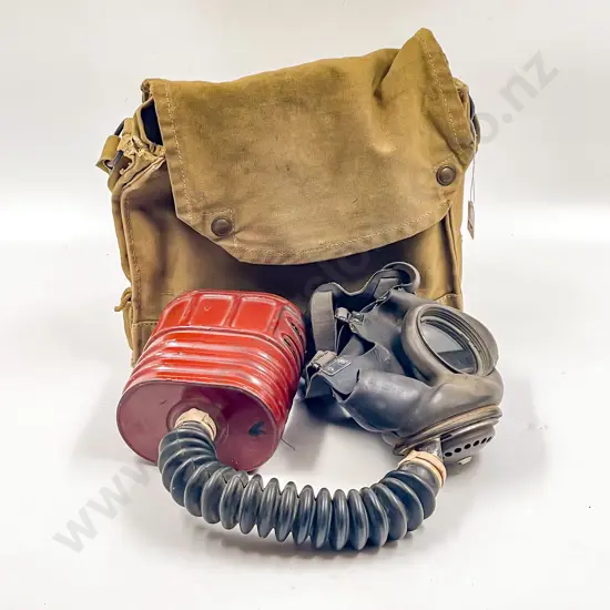 WWII Pilots Leather Helmet and Gas Mask