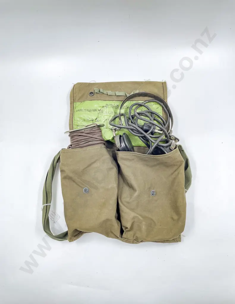 Vietnam War Claymore Mine Bag with Wire and Radio Headphones Image 1++