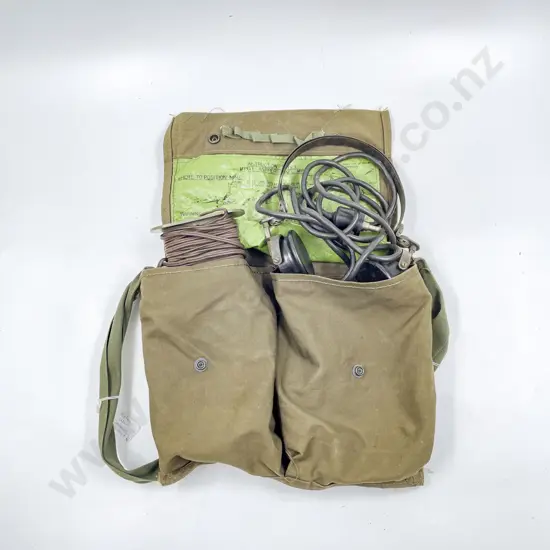 Vietnam War Claymore Mine Bag with Wire and Radio Headphones