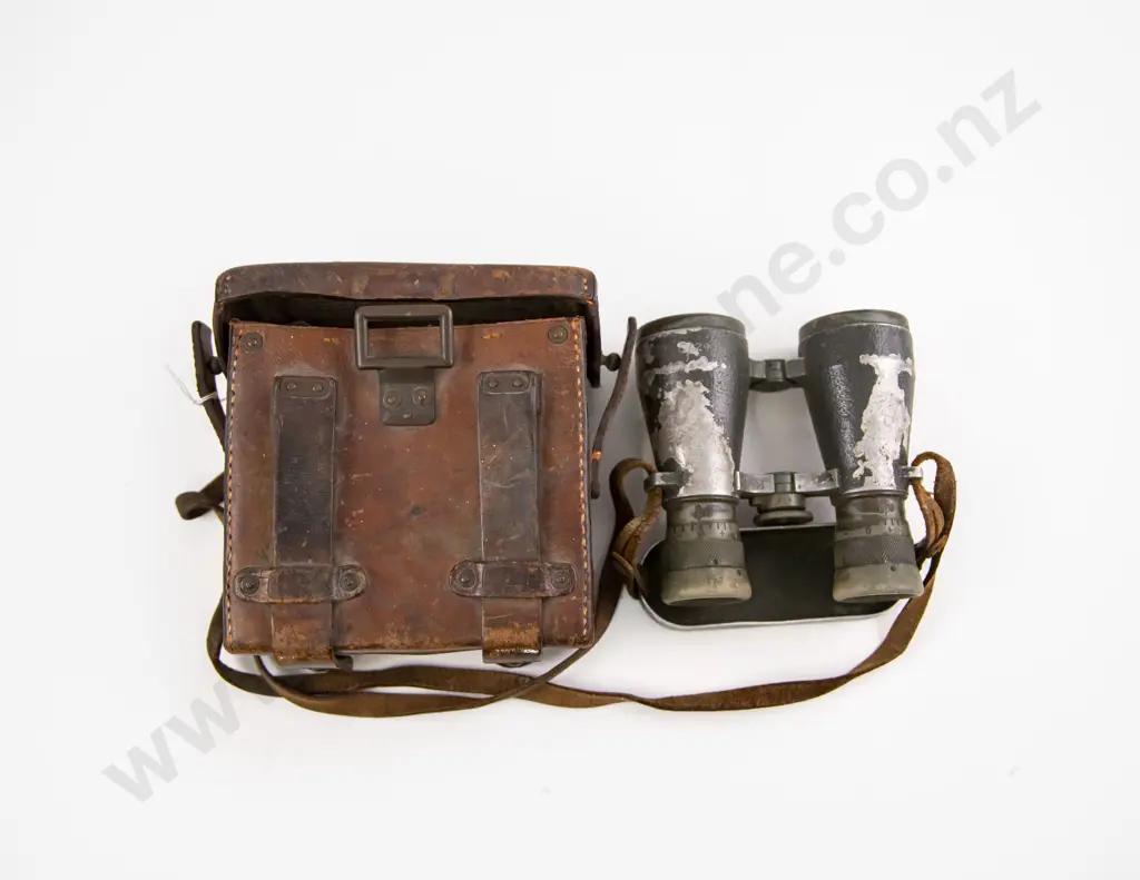 WWI German G P Goerz Berlin Binoculars in Original Leather Case Image 1++