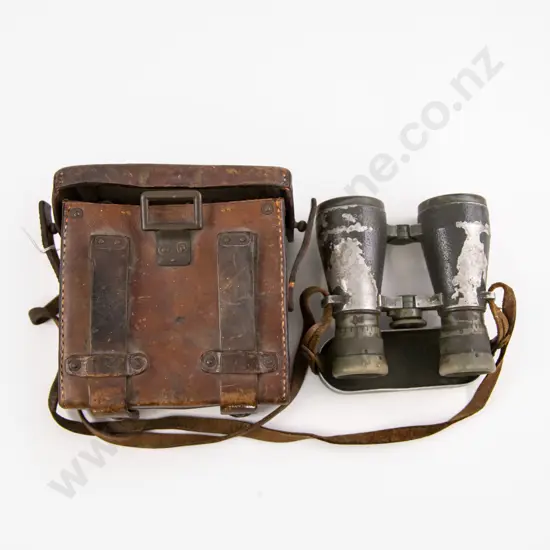 WWI German G P Goerz Berlin Binoculars in Original Leather Case