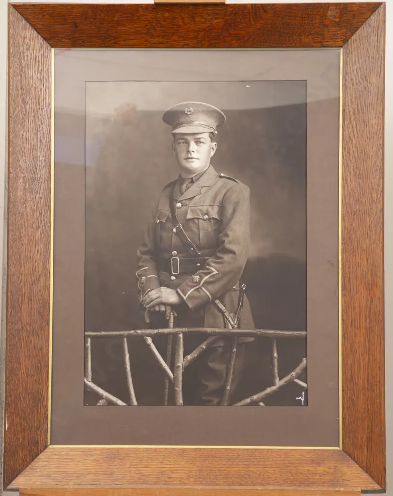 Large Oak Framed Military Portrait Photograph Image 1++