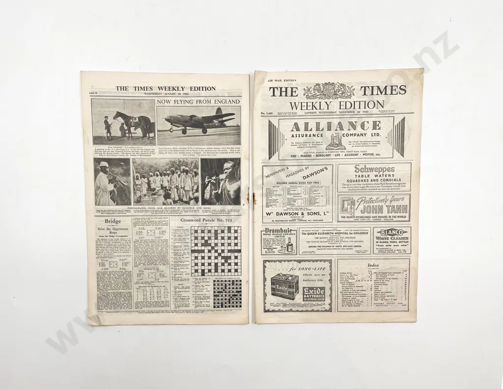 Two Copies The Times Weekly Air Mail Edition 1943 Image 1++