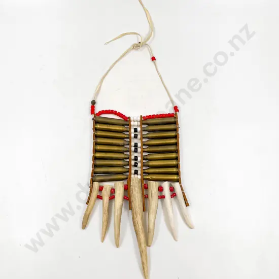Handmade Native American Bullet Casing Beads and Antler Mans Breastplate Choker