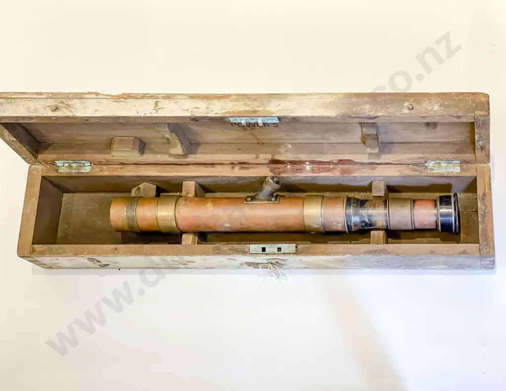 Original Boxed 235 W Ottway & Co Copper and Brass Telescope Image 1++